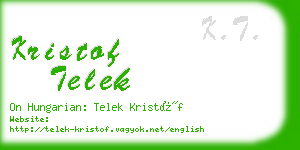 kristof telek business card